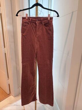 7 For All Mankind Twisted Dojo Tailorless Corduroy Pants, Size 24
